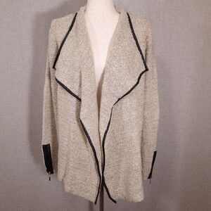 Mad Style Women's Waterfall Cardigan Size Large / XL Open Front Zipped Cuffs